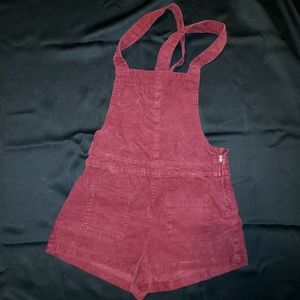 Red Corduroy Overalls